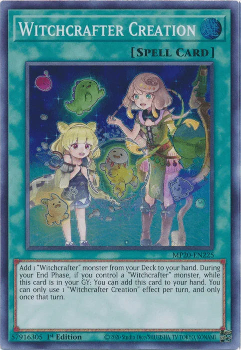 1st Edition, 2020 Tin of Lost Memories, Normal Spell, Spell, Super Rare Witchcrafter Creation [MP20-EN225] Super Rare - Trading Card World