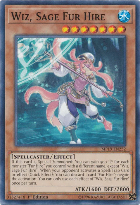 1st Edition, 2019 Gold Sarcophagus Tin Mega Pack, Common, Effect Monster, Spellcaster, Unlimited, Water Wiz, Sage Fur Hire [MP19-EN252] Common - Trading Card World