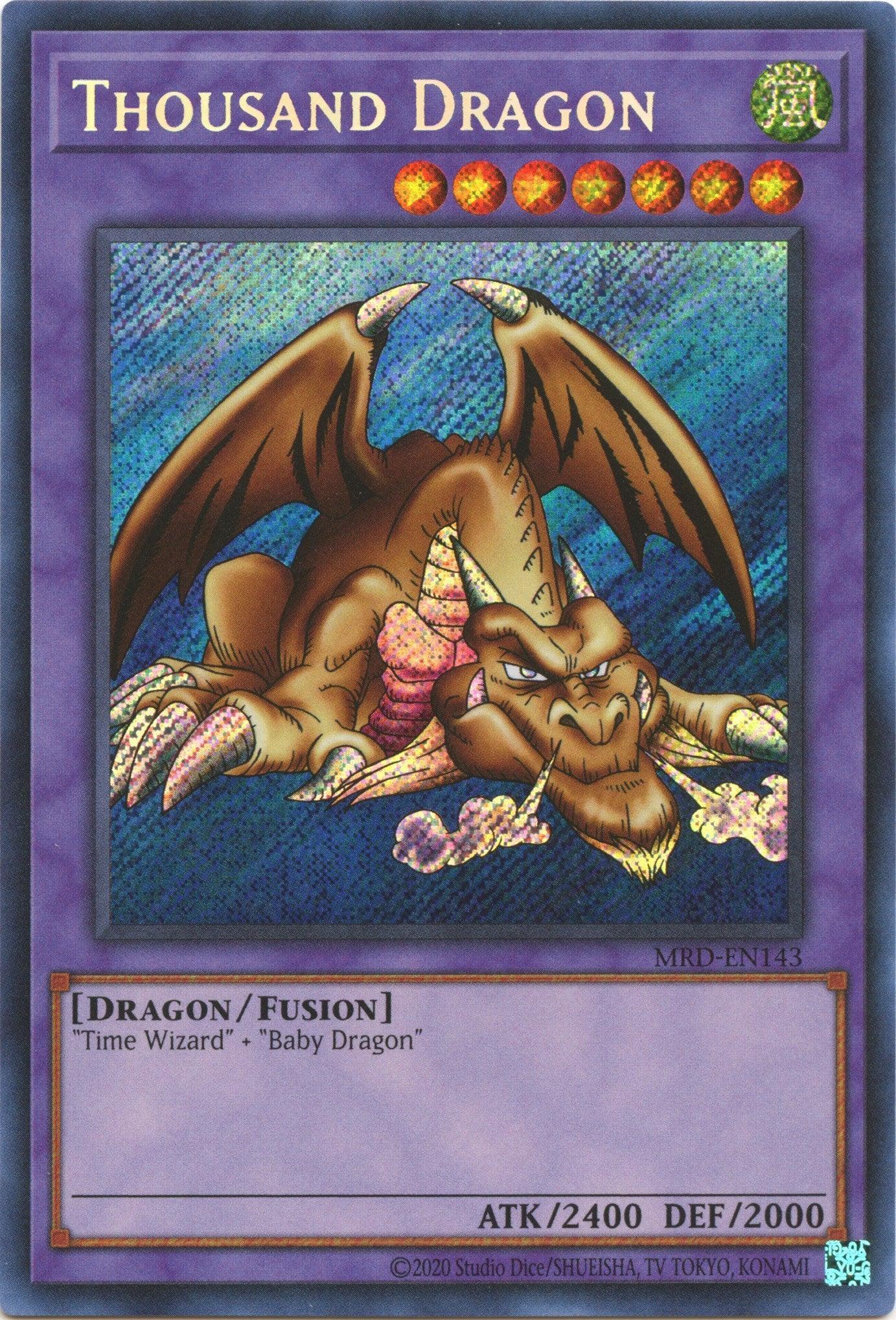 Dragon, Fusion Monster, Metal Raiders (25th Anniversary Edition), Secret Rare, Unlimited, Wind Thousand Dragon (25th Anniversary) [MRD-EN143] Secret Rare - Trading Card World