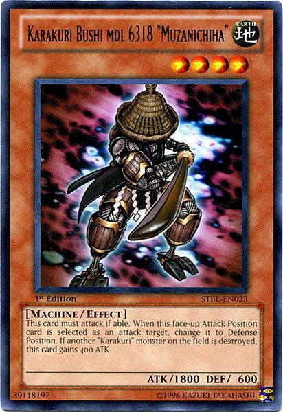 1st Edition, Earth, Effect Monster, Machine, Rare, Starstrike Blast, Unlimited Karakuri Bushi mdl 6318 Muzanichiha [STBL-EN023] Rare - Trading Card World