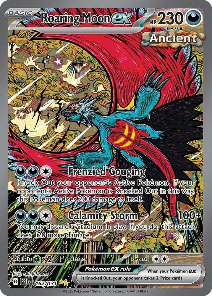 162, Darkness, Grass [x2], Holofoil, Scarlet & Violet: Prismatic Evolutions, Special Illustration Rare Roaring Moon ex (162/131) [Scarlet & Violet: Prismatic Evolutions] - Trading Card World