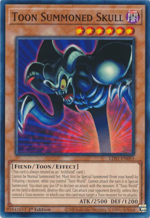 1st Edition, Common, Dark, Fiend, Legendary Duelists: Season 1, Toon/Effect Monster Toon Summoned Skull [LDS1-EN055] Common - Trading Card World