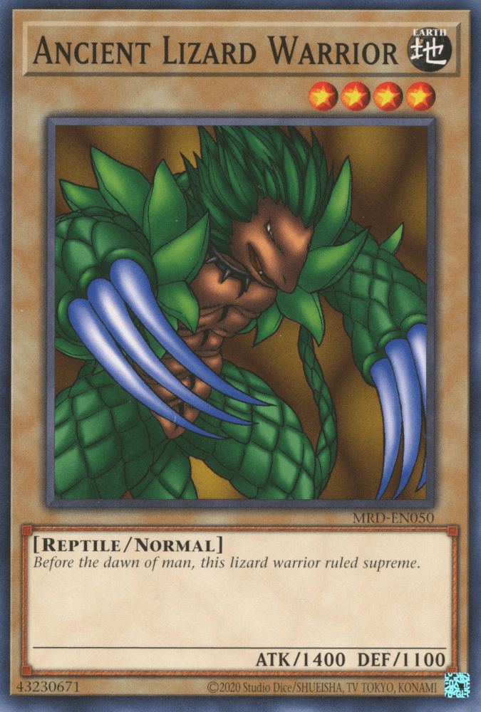 Common, Earth, Metal Raiders, Normal Monster, Reptile, Unlimited Ancient Lizard Warrior [MRD-EN050] Common - Trading Card World