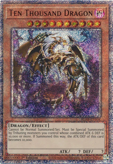 10000 Secret Rare, 1st Edition, Battles of Legend: Armageddon, Dark, Dragon, Effect Monster Ten Thousand Dragon [BLAR-EN10K] 10000 Secret Rare - Trading Card World