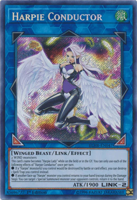 1st Edition, Battles of Legend: Hero's Revenge, Earth, Link/Effect Monster, Secret Rare, Winged Beast Harpie Conductor [BLHR-EN047] Secret Rare - Trading Card World