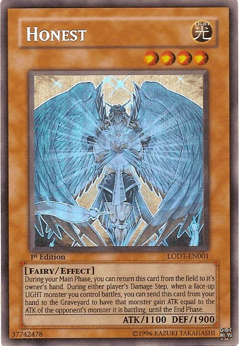 1st Edition, Effect Monster, Fairy, Ghost Rare, Light, Light of Destruction, Unlimited Honest [LODT-EN001] Ghost Rare - Trading Card World