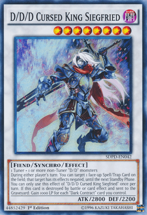 1st Edition, Dark, Fiend, Structure Deck: Pendulum Domination, Super Rare, Synchro/Effect Monster D/D/D Cursed King Siegfried [SDPD-EN042] Super Rare - Trading Card World