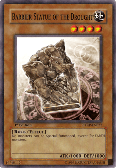 1st Edition, Common, Cyberdark Impact, Earth, Effect Monster, Rock, Unlimited Barrier Statue of the Drought [CDIP-EN022] Common - Trading Card World