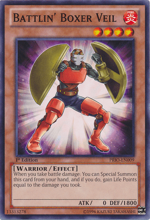 1st Edition, Common, Effect Monster, Fire, Primal Origin, Unlimited, Warrior Battlin' Boxer Veil [PRIO-EN009] Common - Trading Card World