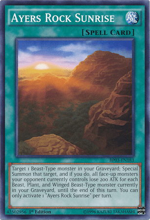 1st Edition, Battle Pack 3: Monster League, Common, Normal Spell, Spell Ayers Rock Sunrise [BP03-EN183] Common - Trading Card World