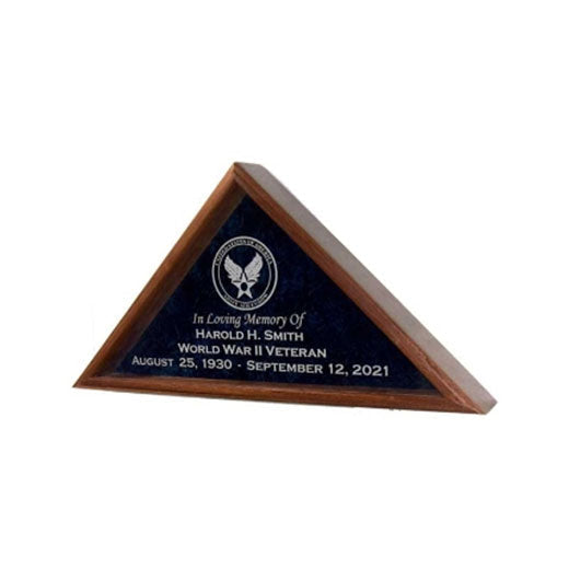 US Air Force Flag Display Case - Material Mahogany.