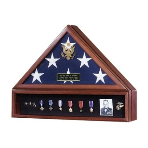 Presidential Flag Case and Medal Display Case - Material Cherry.