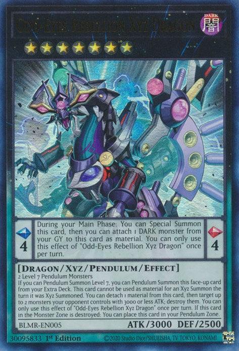 1st Edition, Battles of Legend: Monstrous Revenge, Dark, Dragon, Ultra Rare, Xyz/Pendulum/Effect Monster Odd-Eyes Rebellion Xyz Dragon [BLMR-EN005] Ultra Rare - Trading Card World