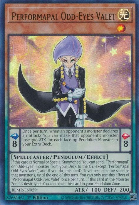 1st Edition, Battles of Legend: Monstrous Revenge, Light, Pendulum/Effect Monster, Spellcaster, Ultra Rare Performapal Odd-Eyes Valet [BLMR-EN029] Ultra Rare - Trading Card World