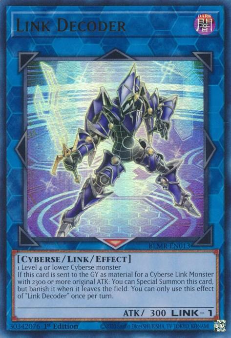 1st Edition, Battles of Legend: Monstrous Revenge, Cyberse, Dark, Link/Effect Monster, Ultra Rare Link Decoder [BLMR-EN013] Ultra Rare - Trading Card World