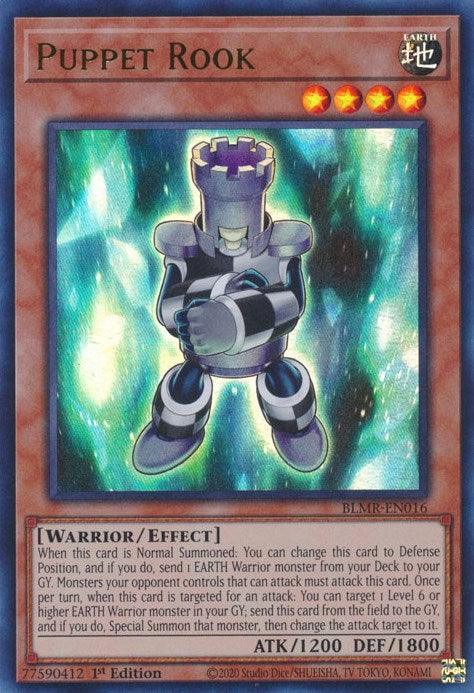 1st Edition, Battles of Legend: Monstrous Revenge, Earth, Effect Monster, Ultra Rare, Warrior Puppet Rook [BLMR-EN016] Ultra Rare - Trading Card World