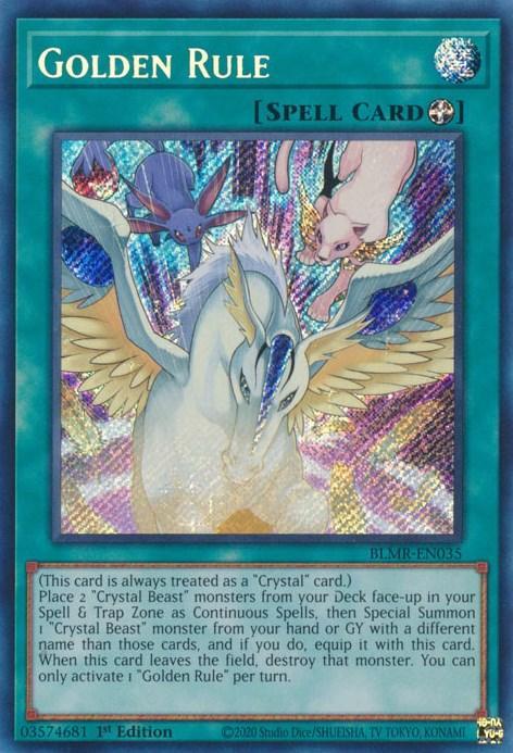 1st Edition, Battles of Legend: Monstrous Revenge, Equip Spell, Secret Rare, Spell Golden Rule [BLMR-EN035] Secret Rare - Trading Card World
