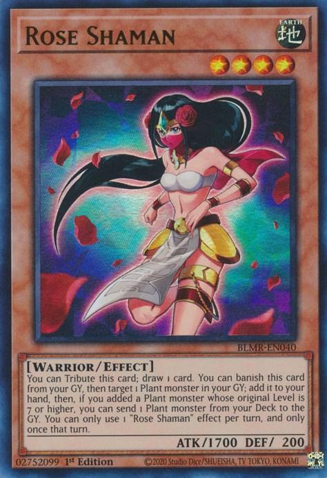 1st Edition, Battles of Legend: Monstrous Revenge, Earth, Effect Monster, Ultra Rare, Warrior Rose Shaman [BLMR-EN040] Ultra Rare - Trading Card World