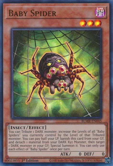 1st Edition, Battles of Legend: Monstrous Revenge, Dark, Effect Monster, Insect, Ultra Rare Baby Spider [BLMR-EN045] Ultra Rare - Trading Card World