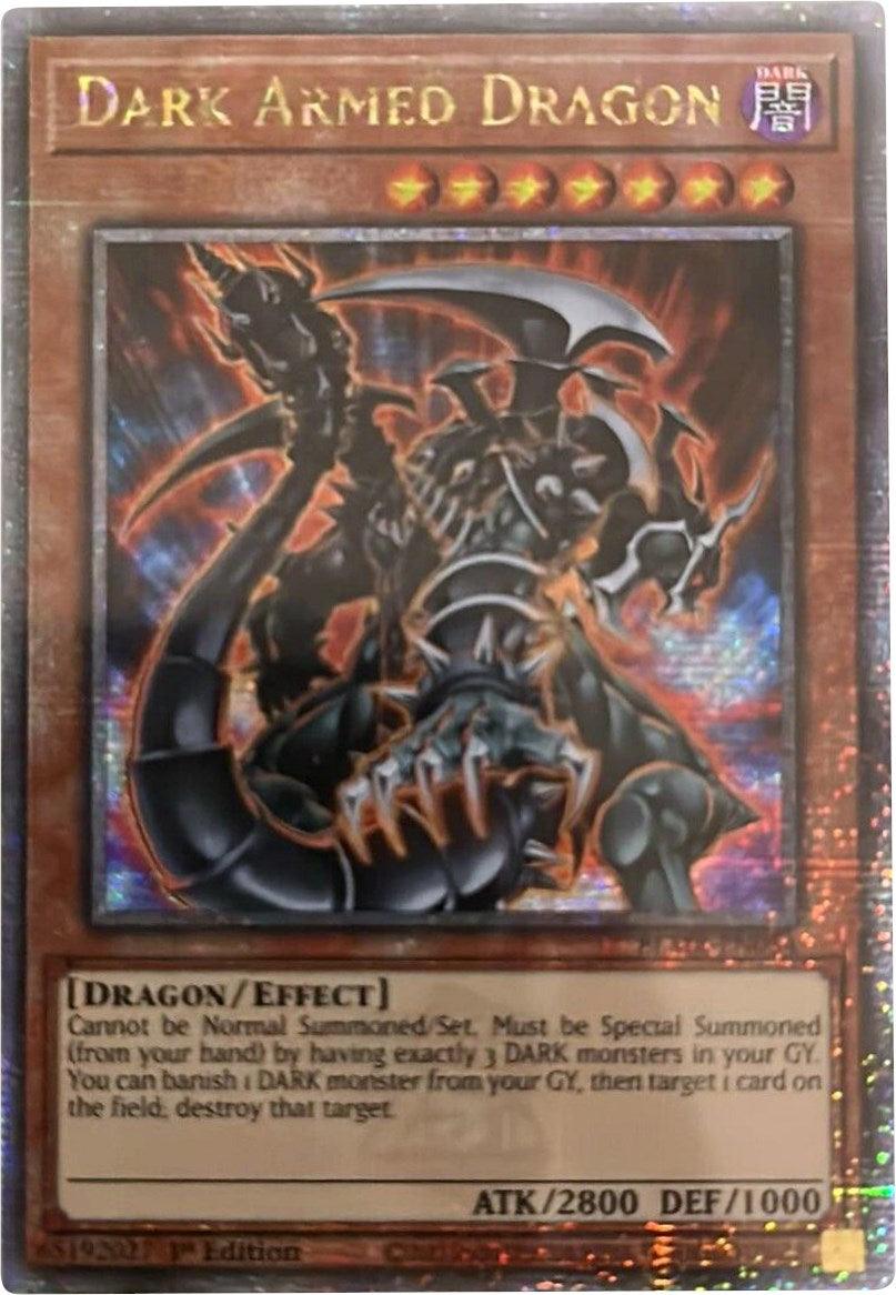 1st Edition, Battles of Legend: Monstrous Revenge, Dark, Dragon, Effect Monster, Quarter Century Secret Rare Dark Armed Dragon [BLMR-EN054] Quarter Century Secret Rare - Trading Card World