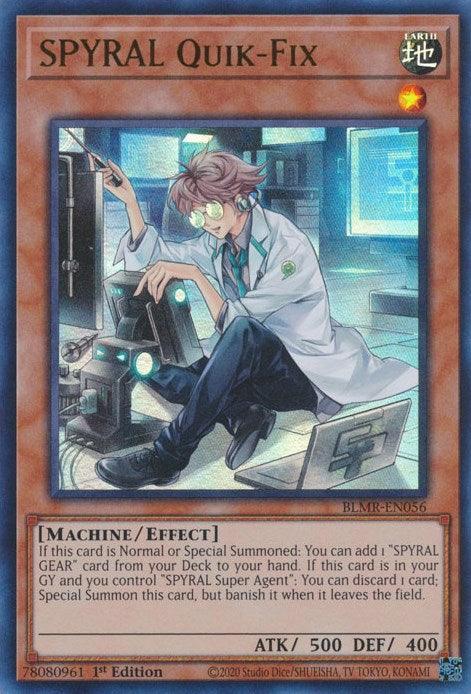 1st Edition, Battles of Legend: Monstrous Revenge, Earth, Effect Monster, Machine, Ultra Rare SPYRAL Quik-Fix [BLMR-EN056] Ultra Rare - Trading Card World