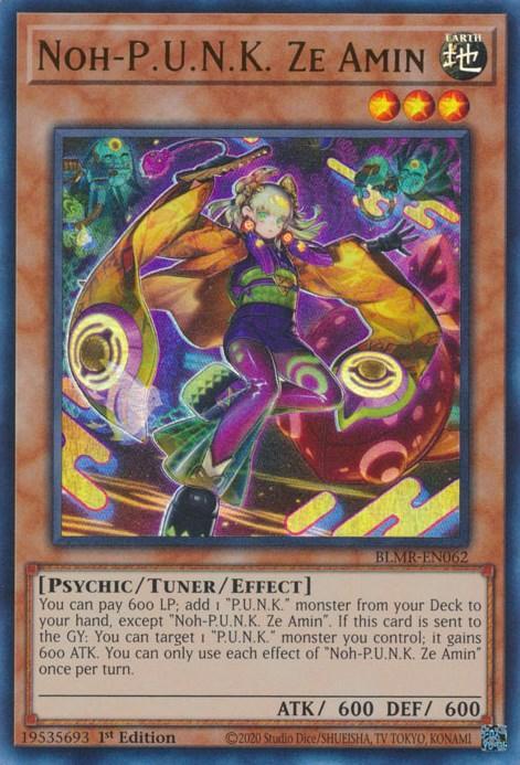 1st Edition, Battles of Legend: Monstrous Revenge, Earth, Psychic, Tuner/Effect Monster, Ultra Rare Noh-P.U.N.K. Ze Amin [BLMR-EN062] Ultra Rare - Trading Card World