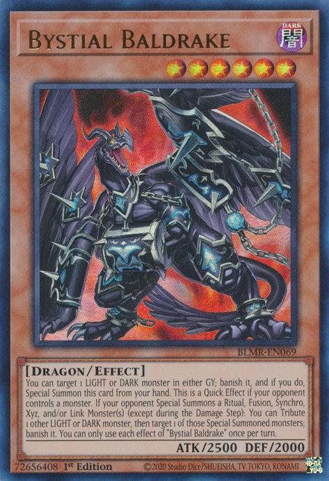 1st Edition, Battles of Legend: Monstrous Revenge, Dark, Dragon, Effect Monster, Ultra Rare Bystial Baldrake [BLMR-EN069] Ultra Rare - Trading Card World