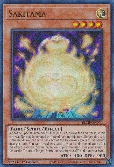 1st Edition, Battles of Legend: Monstrous Revenge, Fairy, Light, Spirit Monster, Ultra Rare Sakitama [BLMR-EN070] Ultra Rare - Trading Card World