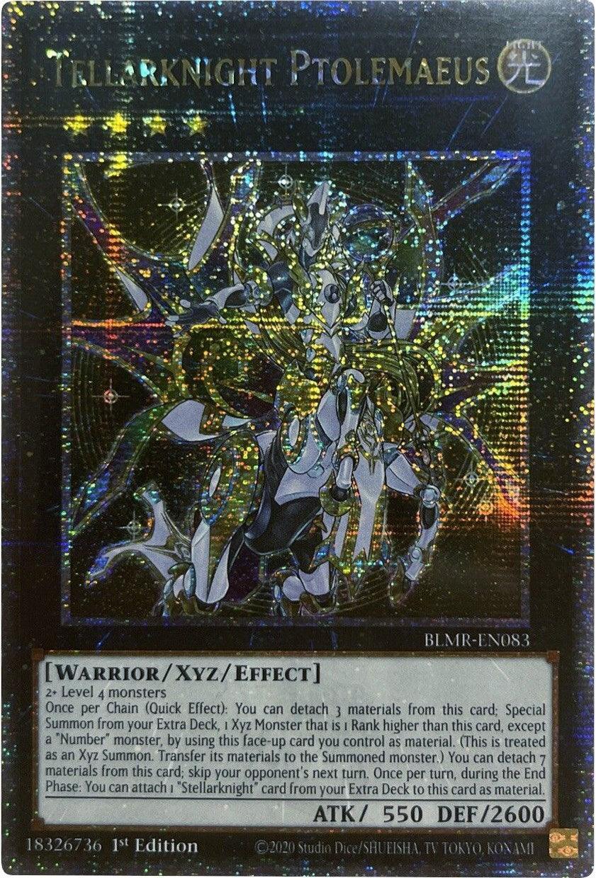 1st Edition, Battles of Legend: Monstrous Revenge, Light, Quarter Century Secret Rare, Warrior, Xyz/Effect Monster Tellarknight Ptolemaeus [BLMR-EN083] Quarter Century Secret Rare - Trading Card World
