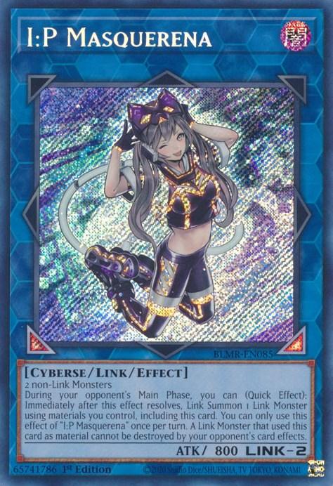 1st Edition, Battles of Legend: Monstrous Revenge, Cyberse, Dark, Link/Effect Monster, Secret Rare I:P Masquerena [BLMR-EN085] Secret Rare - Trading Card World