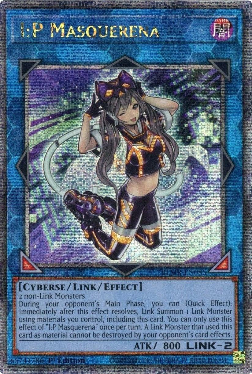 1st Edition, Battles of Legend: Monstrous Revenge, Cyberse, Dark, Link/Effect Monster, Quarter Century Secret Rare I:P Masquerena [BLMR-EN085] Quarter Century Secret Rare - Trading Card World