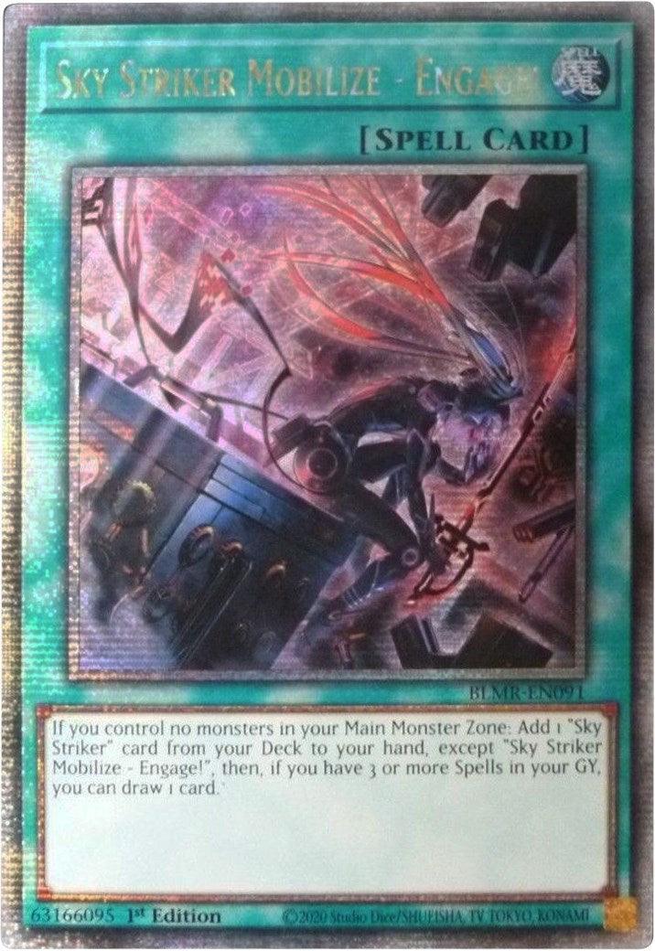1st Edition, Battles of Legend: Monstrous Revenge, Normal Spell, Quarter Century Secret Rare, Spell Sky Striker Mobilize - Engage! [BLMR-EN091] Quarter Century Secret Rare - Trading Card World