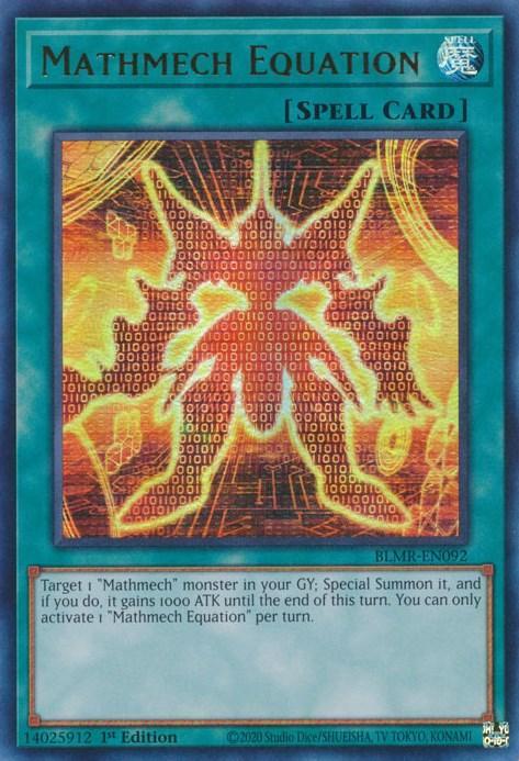1st Edition, Battles of Legend: Monstrous Revenge, Normal Spell, Spell, Ultra Rare Mathmech Equation [BLMR-EN092] Ultra Rare - Trading Card World