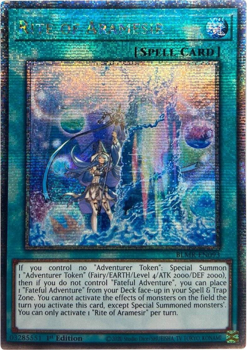 1st Edition, Battles of Legend: Monstrous Revenge, Normal Spell, Quarter Century Secret Rare, Spell Rite of Aramesir [BLMR-EN093] Quarter Century Secret Rare - Trading Card World