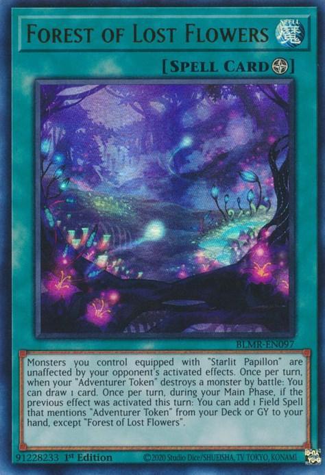 1st Edition, Battles of Legend: Monstrous Revenge, Field Spell, Spell, Ultra Rare Forest of Lost Flowers [BLMR-EN097] Ultra Rare - Trading Card World