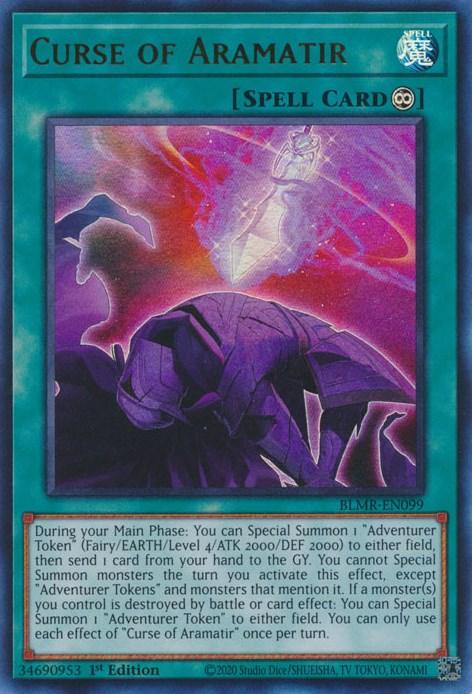 1st Edition, Battles of Legend: Monstrous Revenge, Continuous Spell, Spell, Ultra Rare Curse of Aramatir [BLMR-EN099] Ultra Rare - Trading Card World