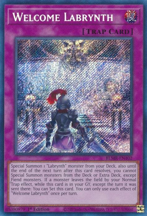 1st Edition, Battles of Legend: Monstrous Revenge, Normal Trap, Secret Rare, Trap Welcome Labrynth [BLMR-EN102] Secret Rare - Trading Card World