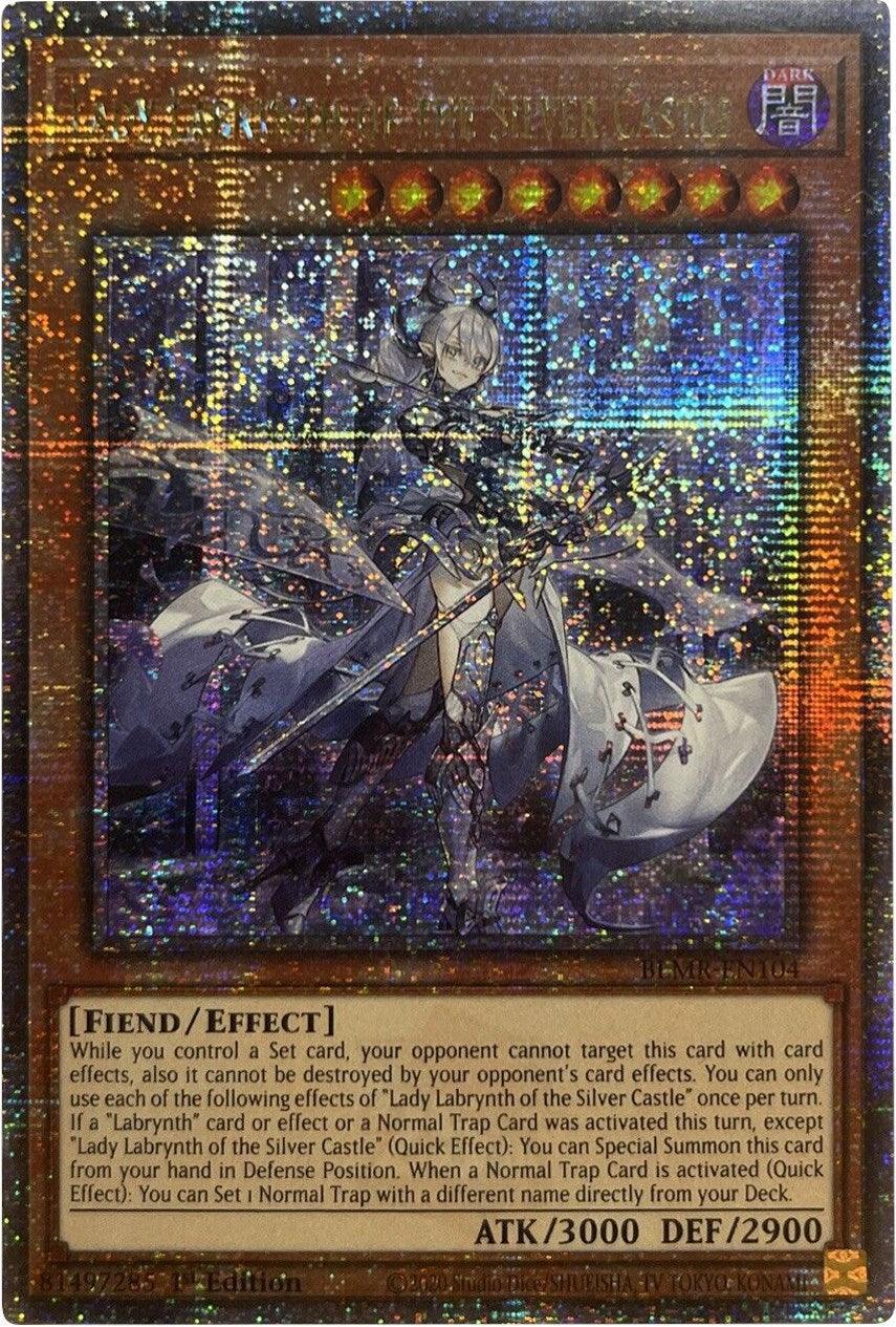 1st Edition, Battles of Legend: Monstrous Revenge, Dark, Effect Monster, Fiend, Quarter Century Secret Rare Lady Labrynth of the Silver Castle [BLMR-EN104] Quarter Century Secret Rare - Trading Card World