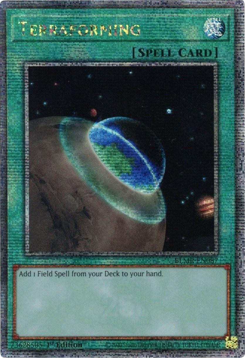 1st Edition, Battles of Legend: Monstrous Revenge, Normal Spell, Quarter Century Secret Rare, Spell Terraforming [BLMR-EN087] Quarter Century Secret Rare - Trading Card World