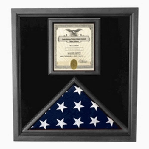 Flag and Certificate Case Black Frame, American Made 5" x 9.5".