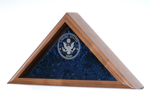 Personalized Flag Case, With Laser Engraved Glass For Large Flag - Cherry