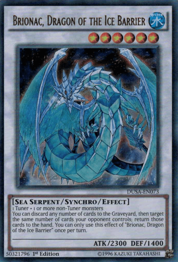 1st Edition, Duelist Saga, Sea Serpent, Synchro/Effect Monster, Ultra Rare, Water Brionac, Dragon of the Ice Barrier [DUSA-EN073] Ultra Rare - Trading Card World