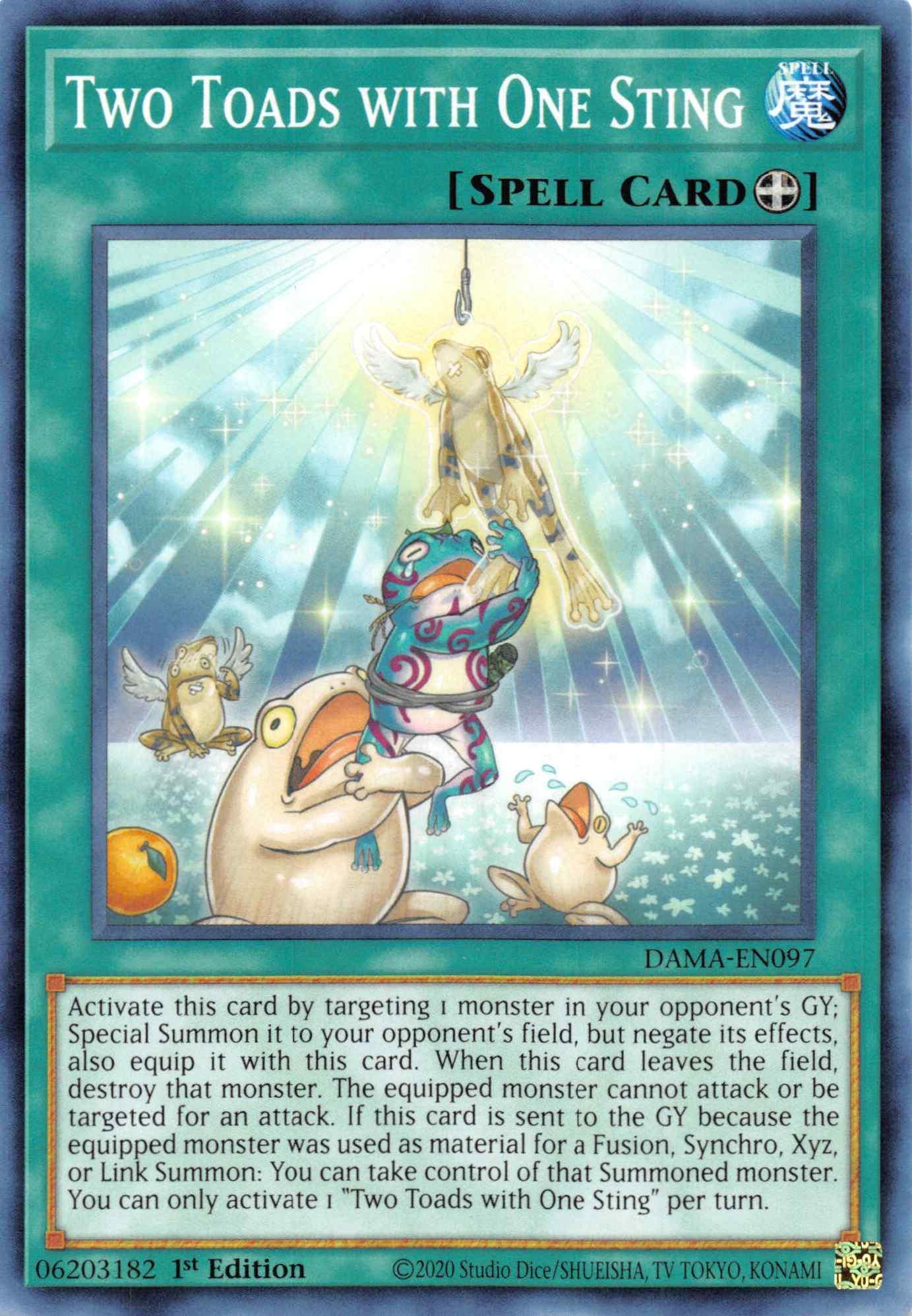 1st Edition, Common, Dawn of Majesty, Equip Spell, Spell Two Toads with One Sting [DAMA-EN097] Common - Trading Card World