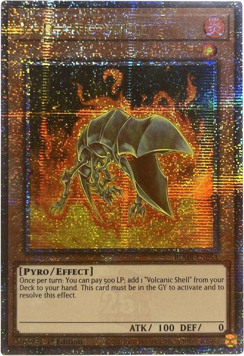 1st Edition, Battles of Legend: Monstrous Revenge, Effect Monster, Fire, Pyro, Quarter Century Secret Rare Volcanic Shell [BLMR-EN053] Quarter Century Secret Rare - Trading Card World
