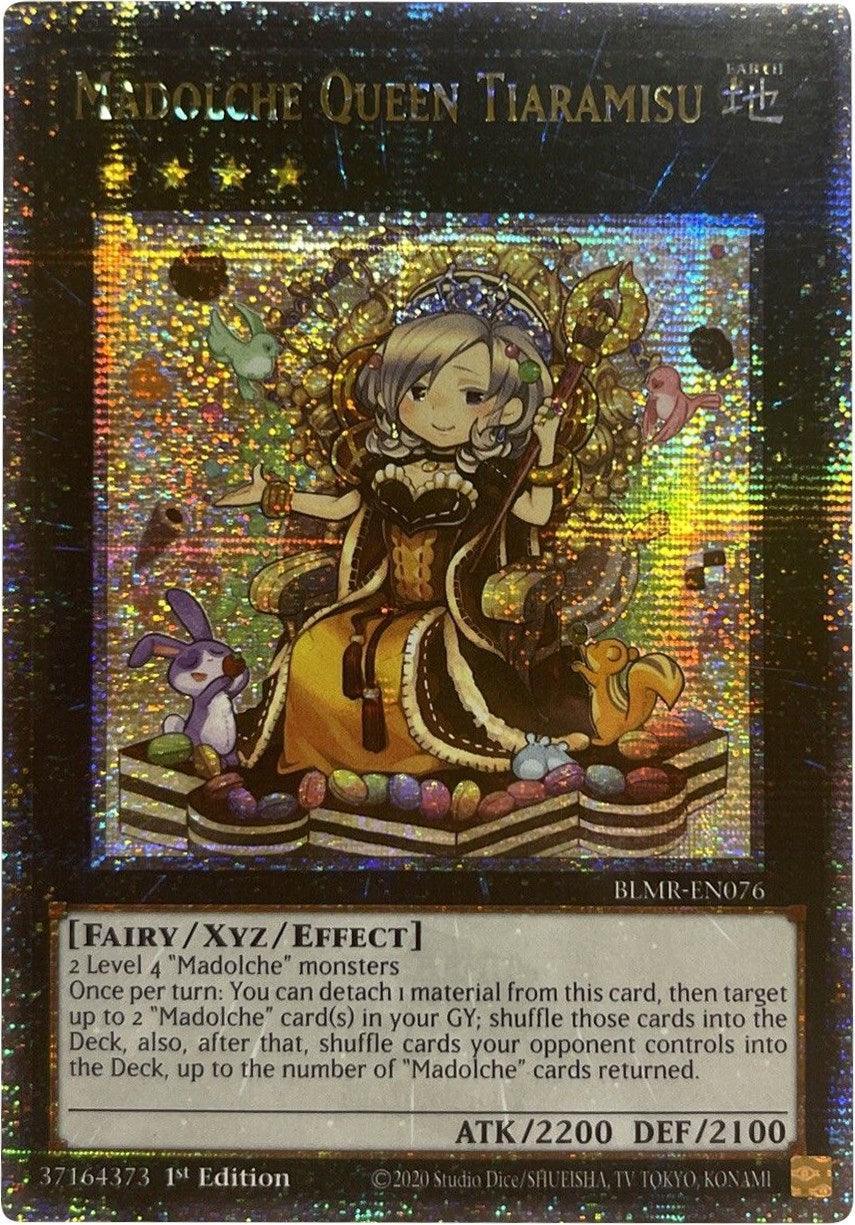 1st Edition, Battles of Legend: Monstrous Revenge, Earth, Fairy, Quarter Century Secret Rare, Xyz/Effect Monster Madolche Queen Tiaramisu [BLMR-EN076] Quarter Century Secret Rare - Trading Card World