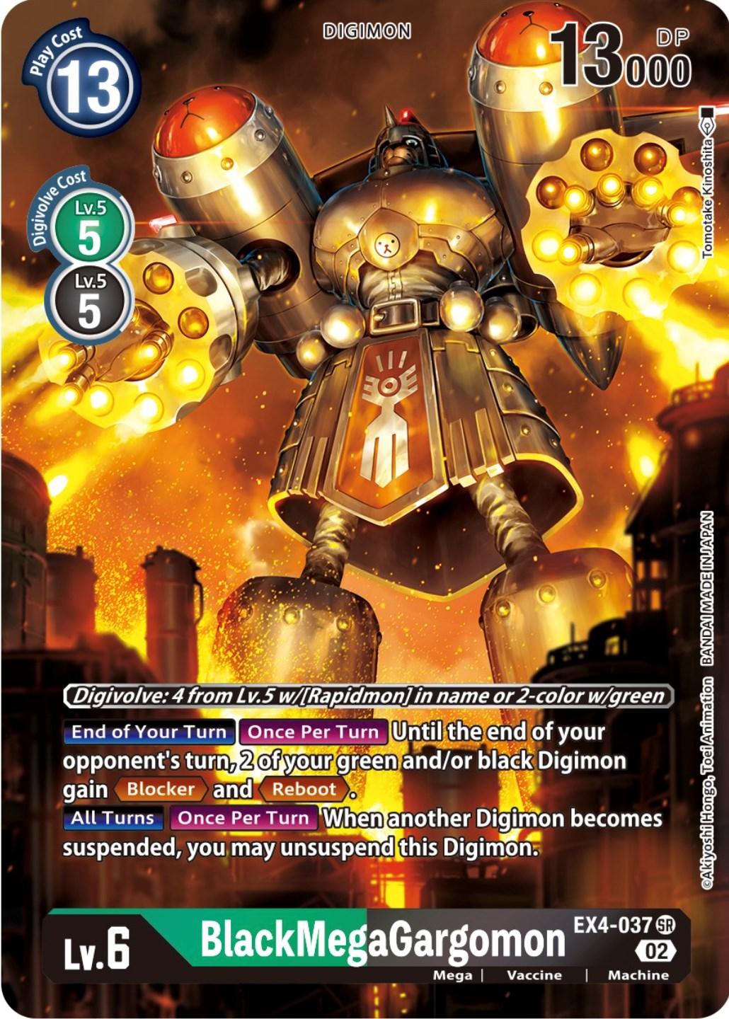 Alternative Being Booster, Digimon, EX4-037, Green;Black, Machine, Mega, Super Rare, Vaccine BlackMegaGargomon [EX4-037] (Alternate Art) [Alternative Being Booster] - Trading Card World
