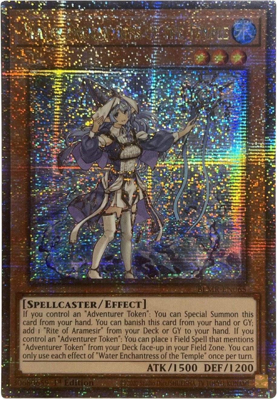 1st Edition, Battles of Legend: Monstrous Revenge, Effect Monster, Quarter Century Secret Rare, Spellcaster, Water Water Enchantress of the Temple [BLMR-EN065] Quarter Century Secret Rare - Trading Card World