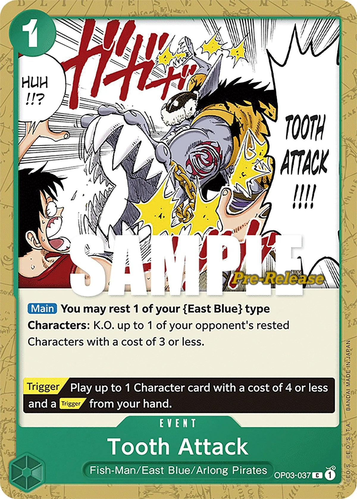 Common, East Blue, Event, Pillars of Strength, Pillars of Strength Pre-Release Cards Tooth Attack [Pillars of Strength Pre-Release Cards] - Trading Card World