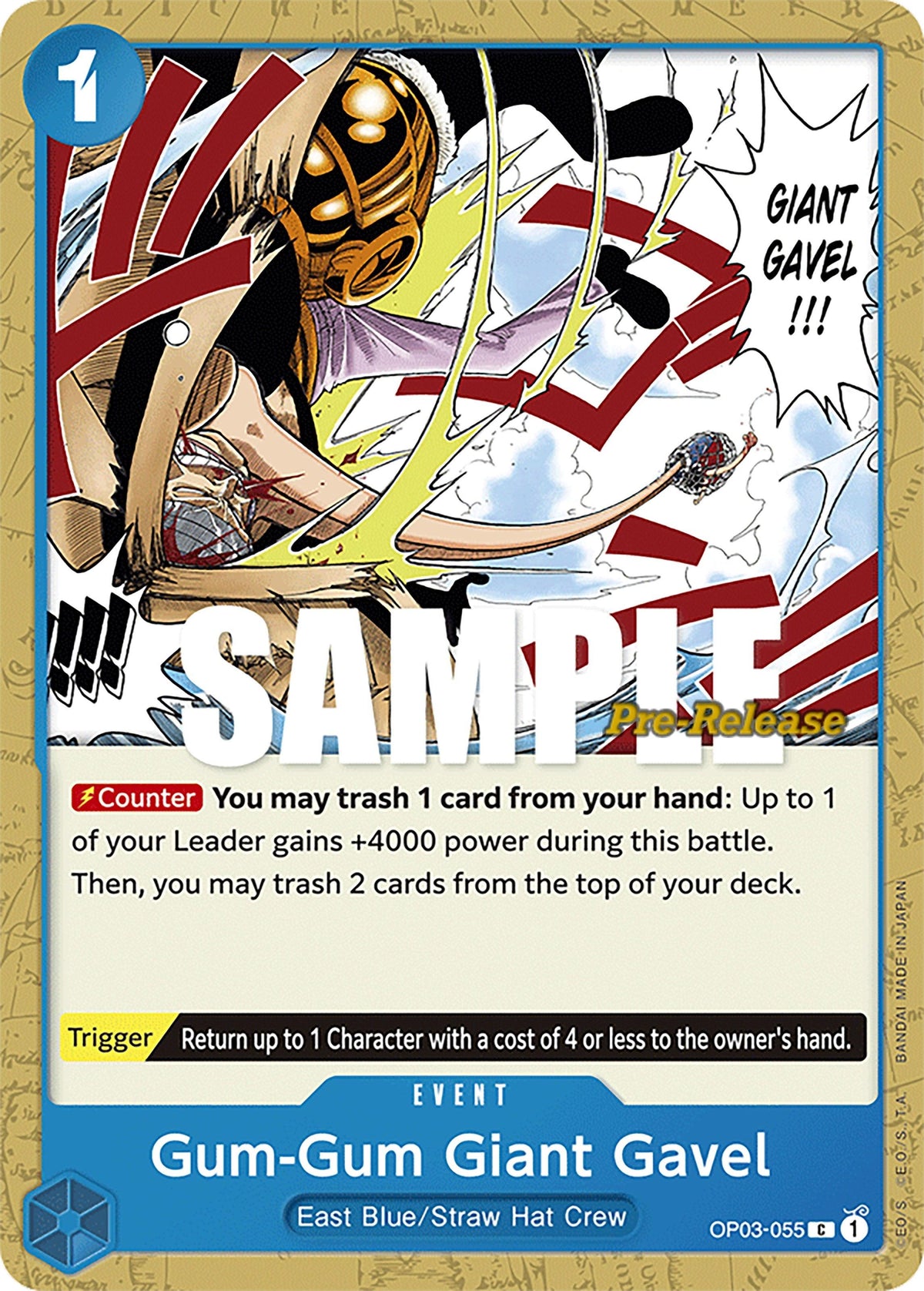 Common, Event, Pillars of Strength, Pillars of Strength Pre-Release Cards Gum-Gum Giant Gavel [Pillars of Strength Pre-Release Cards] - Trading Card World