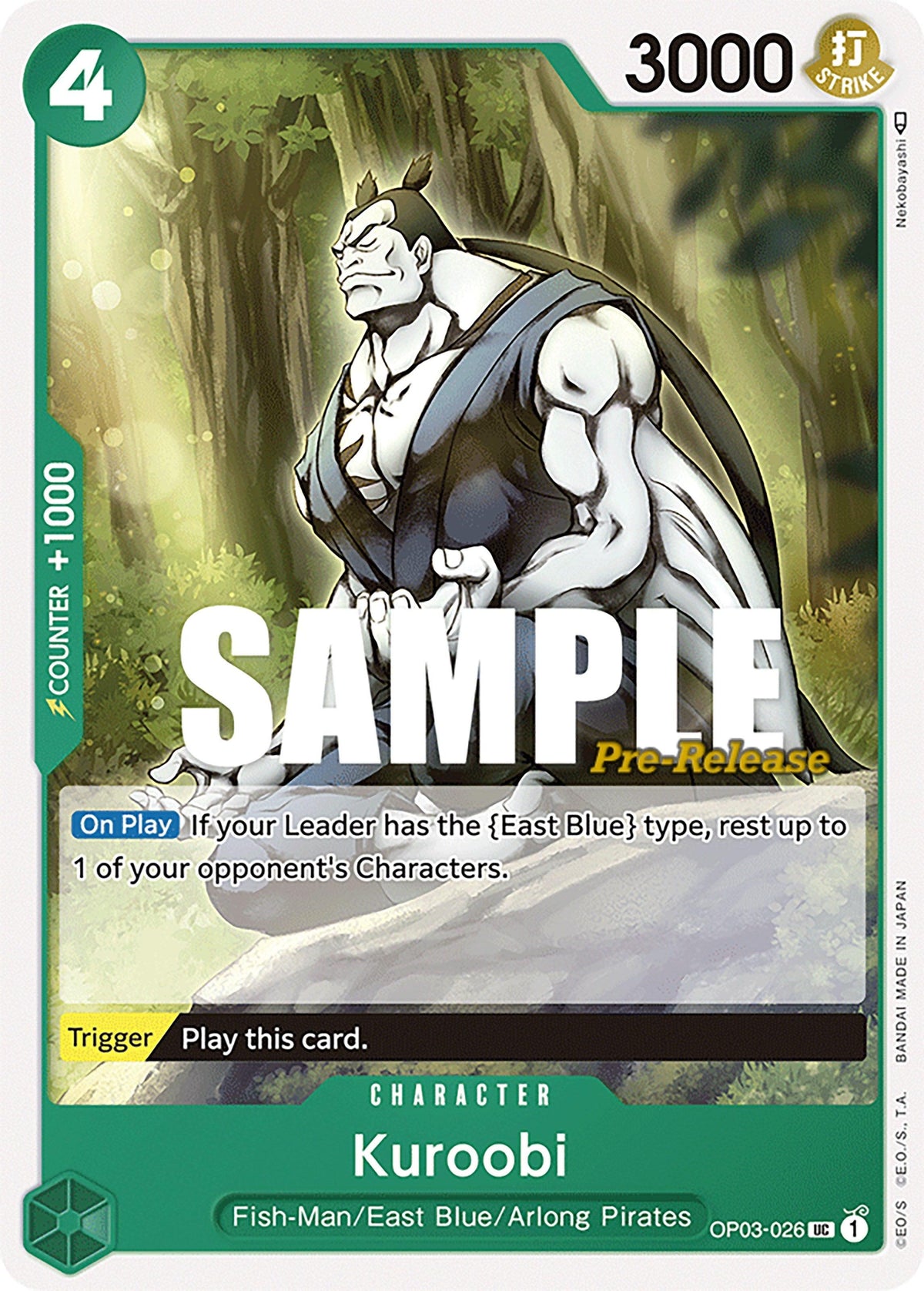 Character, East Blue, Pillars of Strength, Pillars of Strength Pre-Release Cards, Uncommon Kuroobi [Pillars of Strength Pre-Release Cards] - Trading Card World